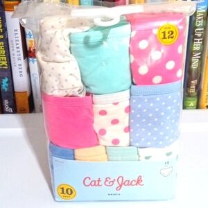 CAT & JACK GIRLS 10 PACK BRIEFS PANTIES SIZE 12 NWT